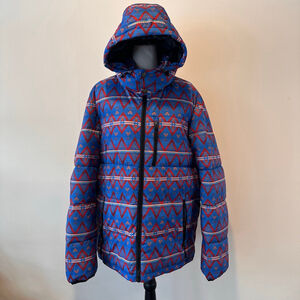 Club Room Performance Southwest Geometric Puffer Jacket | Water Resistant | M